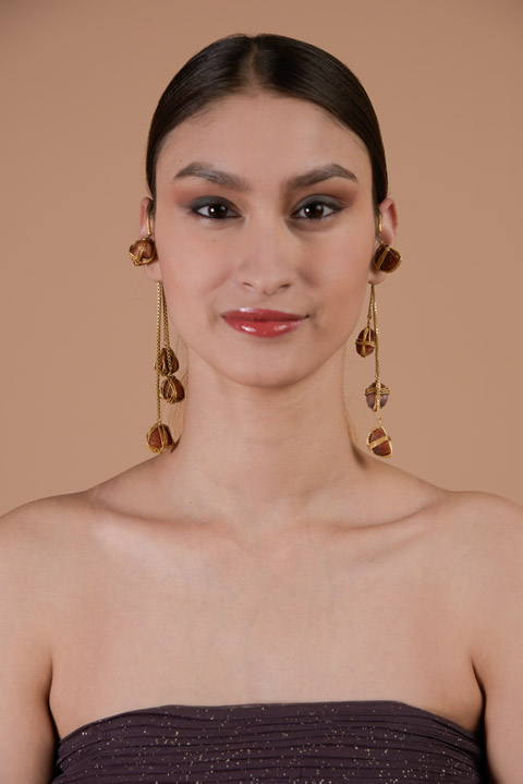 Red Cascade Ear Cuffs