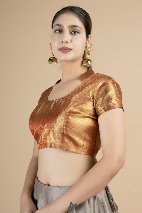 Maroon High Neck Blouse