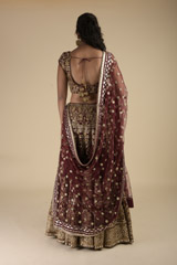 Red Bridal Embroidered Lehenga_SUB8459