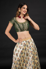 Cream Hand Block Printed Top Bottom Set_DSC2580