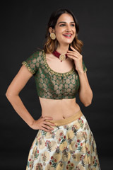 Cream Hand Block Printed Top Bottom Set_DSC2583