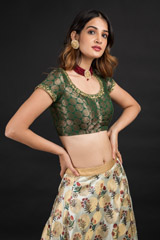 Cream Hand Block Printed Top Bottom Set_DSC2594