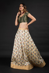 Cream Hand Block Printed Top Bottom Set_DSC2596