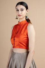 Orange Prince Collar BlouseDSC09628
