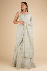 Aqua Sage Saree SetDSC01941