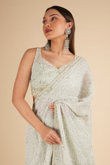 Aqua Sage Saree SetDSC01942