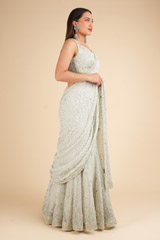 Aqua Sage Saree SetDSC01946