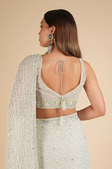 Aqua Sage Saree SetDSC01950