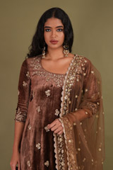 Brown Embellished Sharara SetDSC01780
