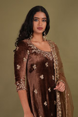 Brown Embellished Sharara SetDSC01781