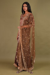 Brown Embellished Sharara SetDSC01783
