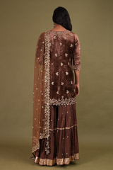 Brown Embellished Sharara SetDSC01788