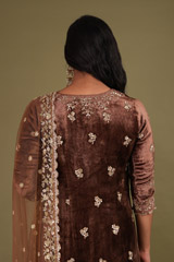 Brown Embellished Sharara SetDSC01789