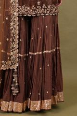 Brown Embellished Sharara SetDSC01790