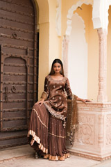 Brown Embellished Sharara SetDSC05803