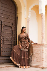 Brown Embellished Sharara SetDSC05805