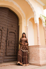 Brown Embellished Sharara SetDSC05806
