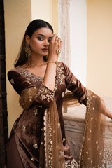 Brown Embellished Sharara SetDSC05820