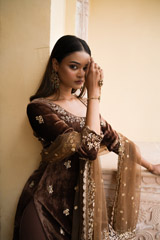 Brown Embellished Sharara SetDSC05821