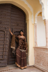 Brown Embellished Sharara SetDSC05827