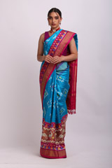 Blue Saree With Pink Border2754_video