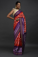 Orange Ikat Silk Saree2758_video
