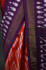 Orange Ikat Silk Saree_DSC5716