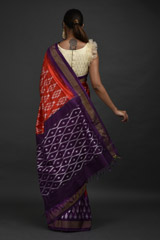 Orange Ikat Silk Saree_DSC5723