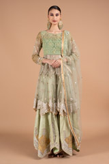 Mint Applique Sharara Set