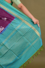 Purple Saree With Green BorderDSC01450