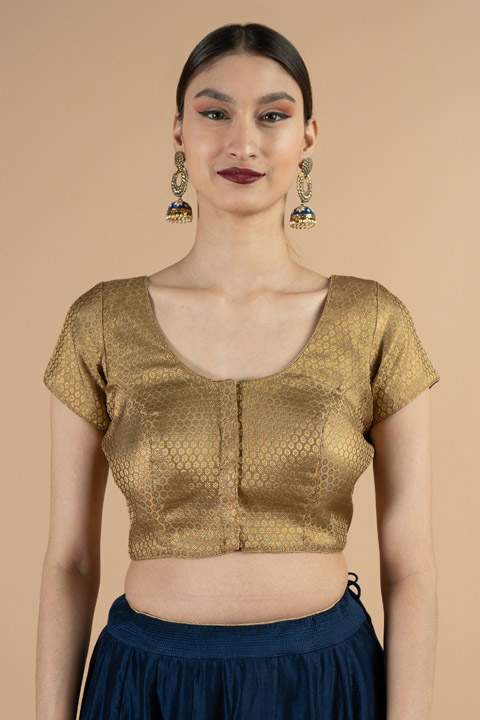 Jacquard Brocade Saree Blouse