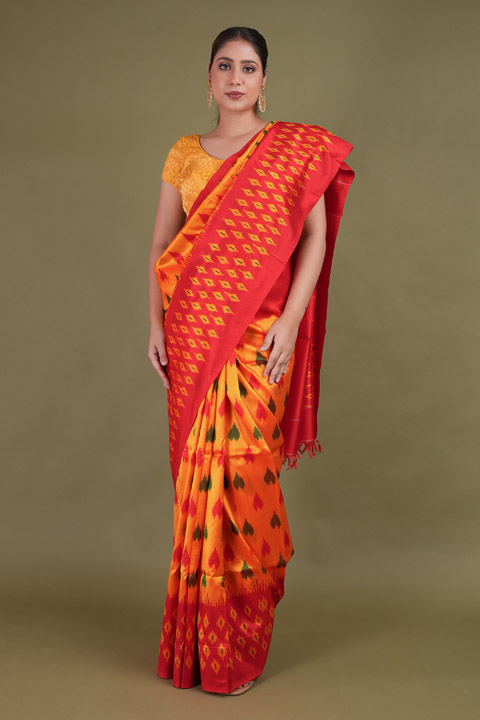 Orange Handwoven Saree