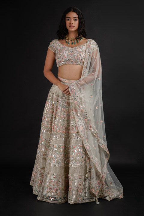 Green Foil Gota Lehenga