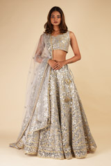Grey Gota Foil LehengaDSC00322