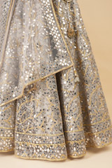 Grey Gota Foil LehengaDSC00324