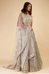 Grey Gota Foil LehengaDSC00325