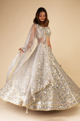 Grey Gota Foil LehengaDSC00330