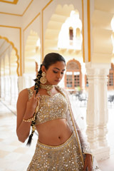 Grey Gota Foil LehengaDSC04076