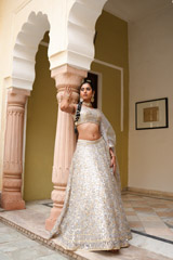 Grey Gota Foil LehengaDSC04083