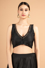 Black V Neck BlouseDSC01467
