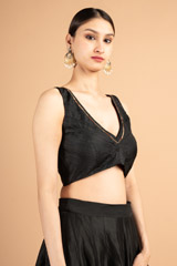 Black V Neck BlouseDSC01469