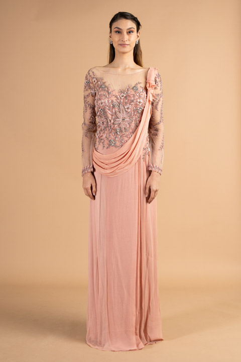 Old Rose Drape Gown