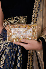 Champagne Crystal Mother Of Pearl Clutch2790