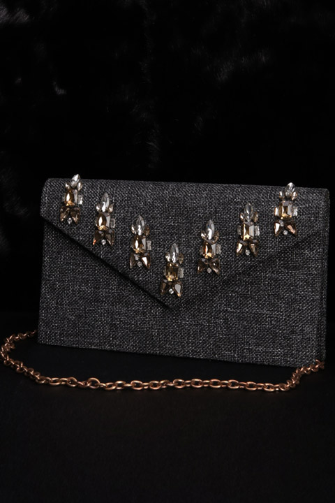 Dark Grey Champagne Pop Clutch