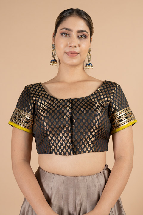 Black Brocade Blouse