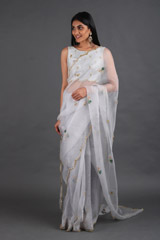Bluish Grey Organza Saree28_video