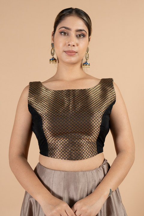 Black Brocade Blouse