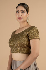 Antique Gold Sequin Saree BlouseDSC07147