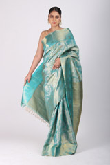 Sea Blue Silk Saree