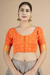 Orange Bandhni BlouseDSC09561